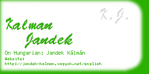 kalman jandek business card